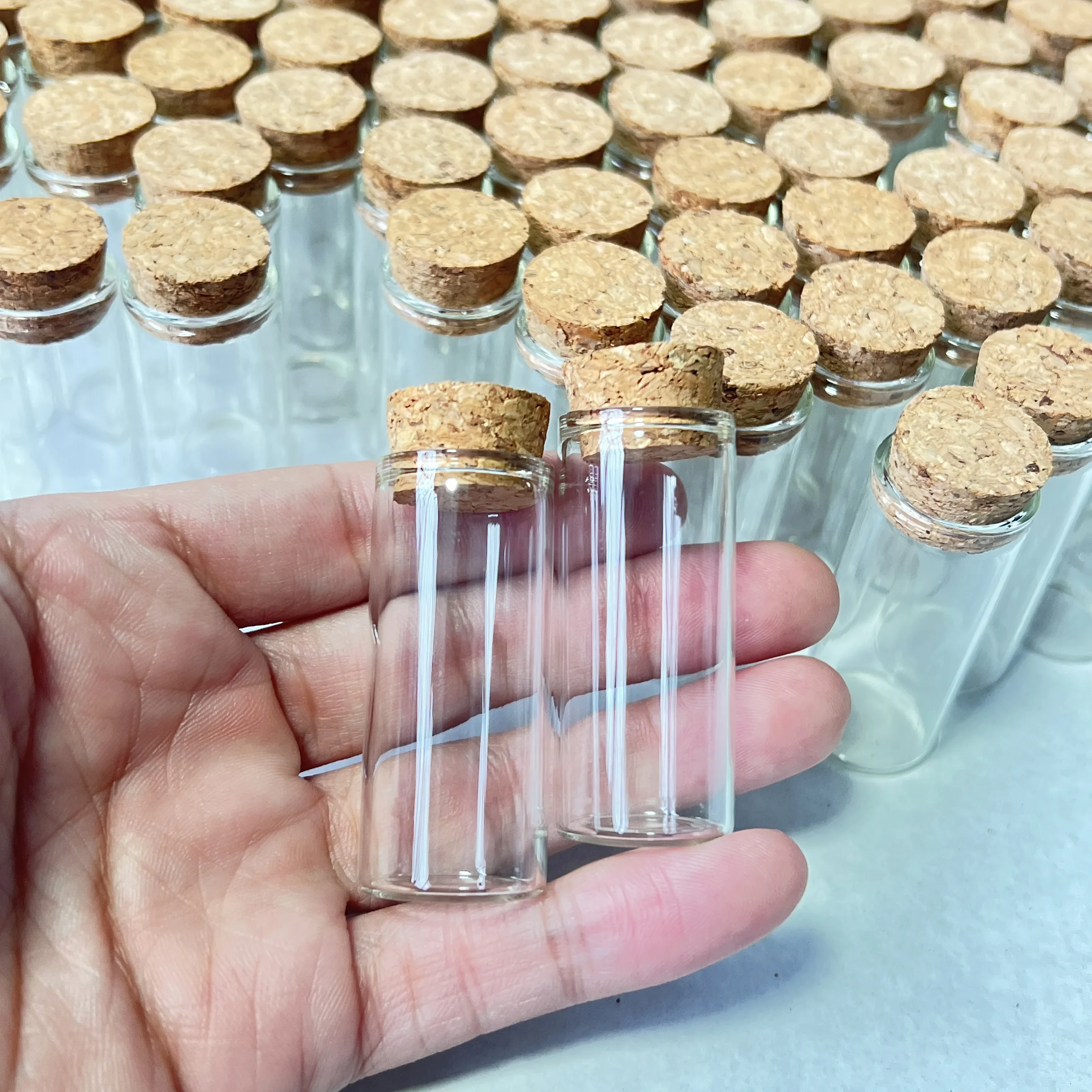 45/70/108 PCS 10ml Glass Test Tube Jars Cork 17x22x50mm Straight-Mouth Bottles Candy Display Wedding gift Small Containers Vials