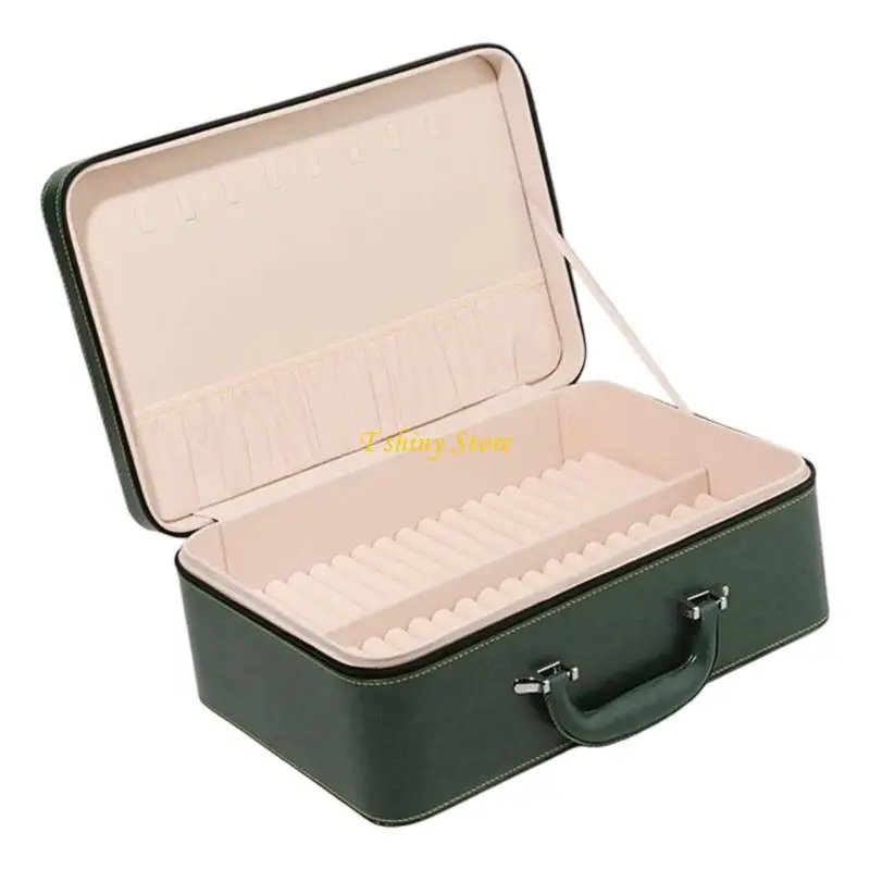 N58F Elegant Double Color Jewelry Storage Case With 36 Individual Slots For Bangles And Bracelets