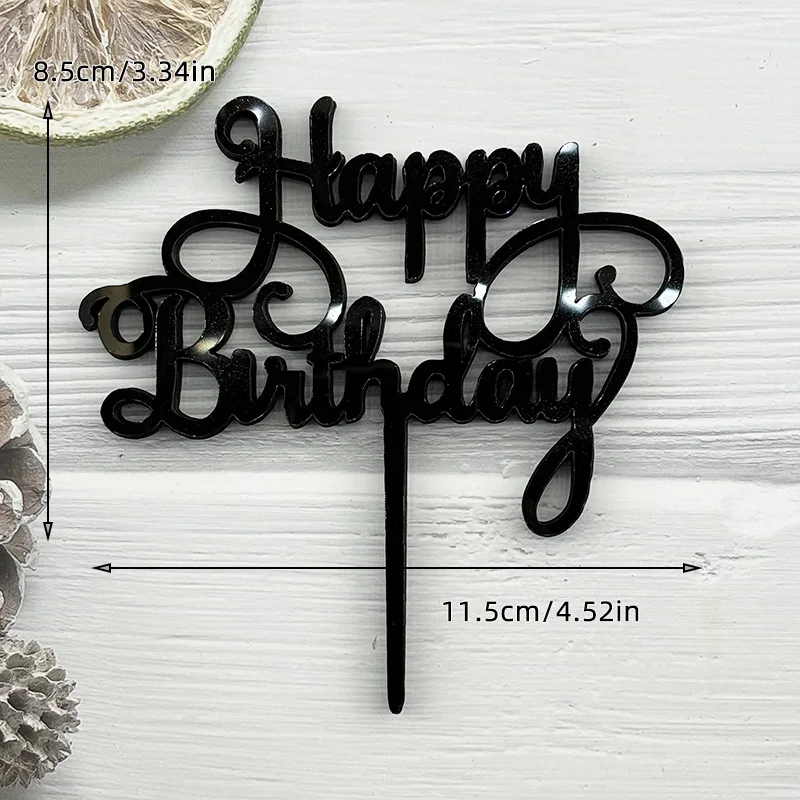 10 Stück Acryl-Kuchenaufsatz „Happy Birthday“, Rosa, Gold, Silber, für Kinder, Männer, Frauen, Babyparty, Party, Kuchendekoration, Geschenkzubehör – Detail 3