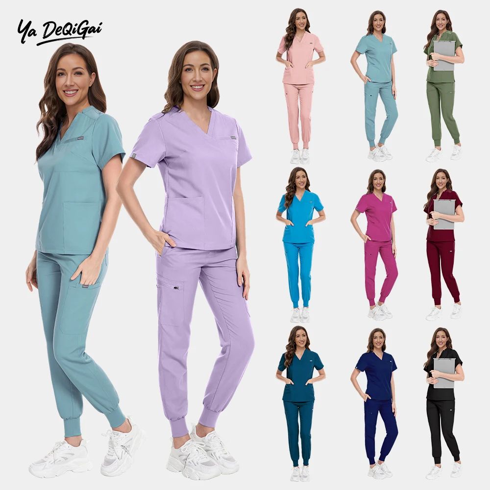 

Hot Sale Doctor Unisex Scrub Uniform Hospital Medical Nursing Scrubs Breathable Nursing Healthcare Pharmacy Workwear Spa Uniform