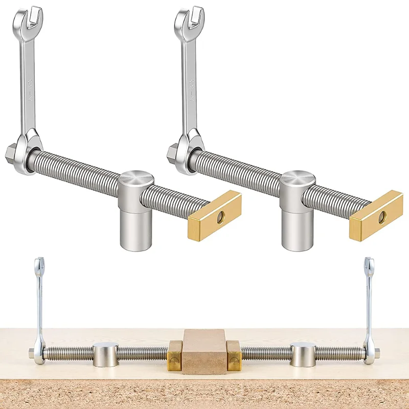 

Woodworking Bench Dog Brake Inserts Workbench Fast Fixed Clip Clamp Brass Fixture Vise for 19/20mm Desktop Hole Carpenter Tools