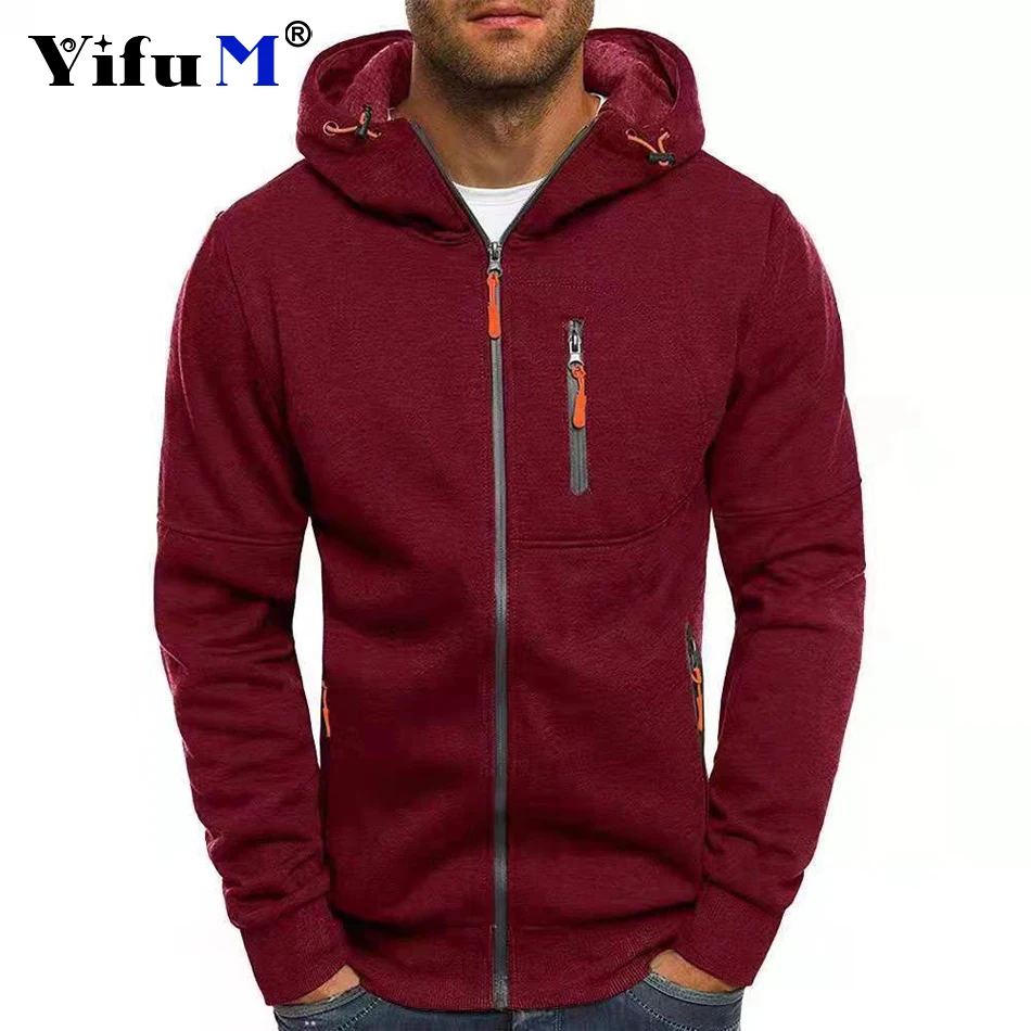 Sweats à capuche zippés pour hommes, sweat-shirt de marque, sweat à capuche homme, cardigan fin sourire, veste à capuche solide, vêtements de printemps et d'automne