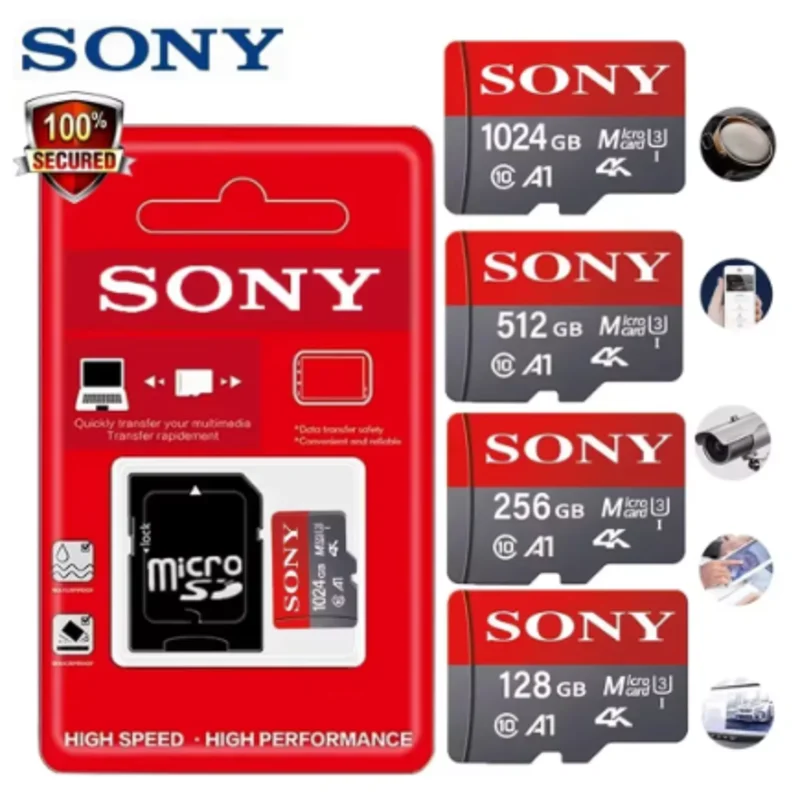 Original 1TB SONY Micro SD Card Memory Card 32GB 256GB 512GB MicroSD Flash Card For CellPhone Camera Table PC super nintendo