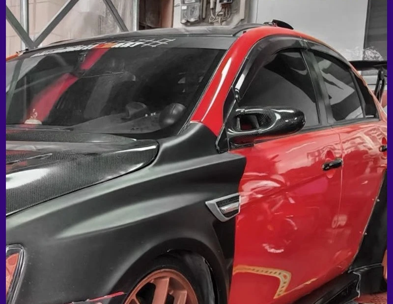 

Suitable For Mitsubishi Yishen EVO 10 Dry Carbon Fiber Horn Rearview Mirror, Electric Mirror Cover