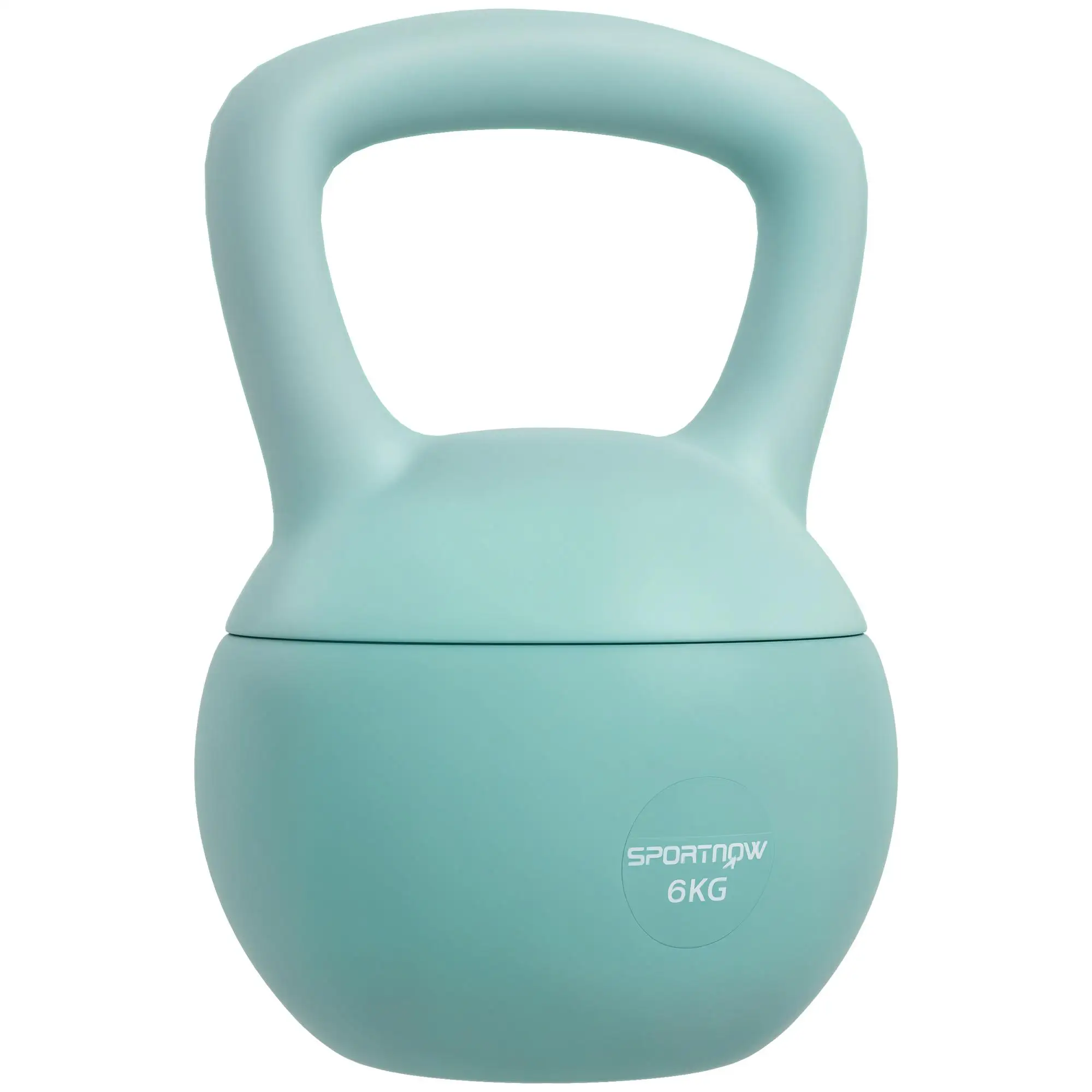 Kettlebell 6 kg mit antiderrapanter Handgriff und flacher Basis für Fitness & Cardio, 19x19x28 cm Grün