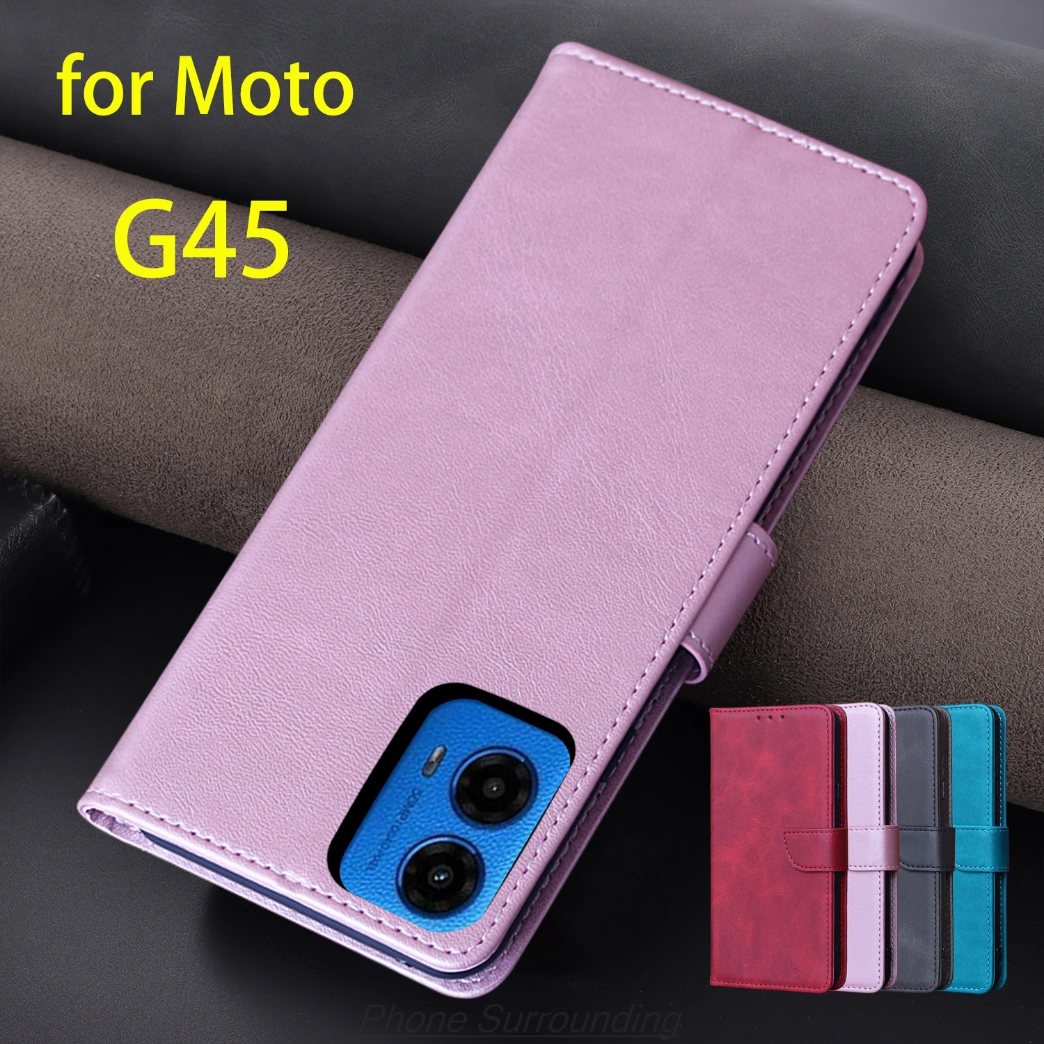 

Чехол-кошелек с откидной крышкой из искусственной кожи для Motorola Moto G45 5G, держатель для карт, сумки для телефона, защитная кобура Capa Fundas Coque