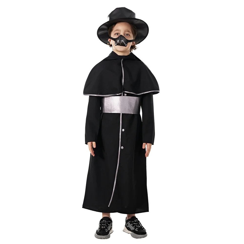 Costume de Médecin de la Pandémie Steampunk Médiéval pour Enfant, Tenues d'Halloween, Carnaval de Pâques, Robe de Barrage de Pourim