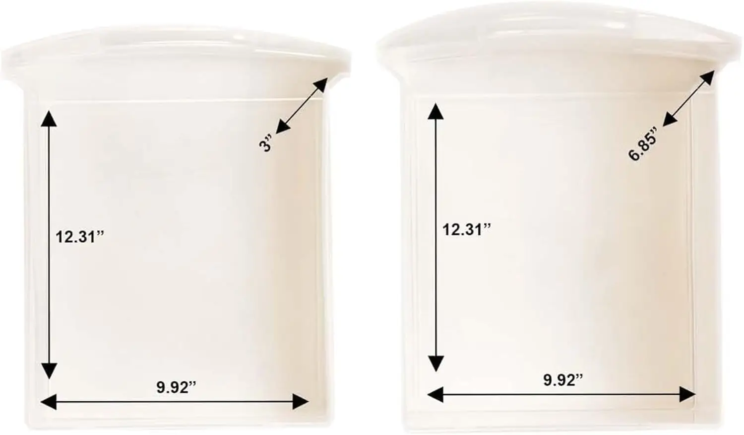 Torre portaoggetti per organizzazione domestica media a 5 cassetti in plastica trasparente con 3 cassetti grandi e 2 cassetti piccoli, cornice bianca (confezione da 2)