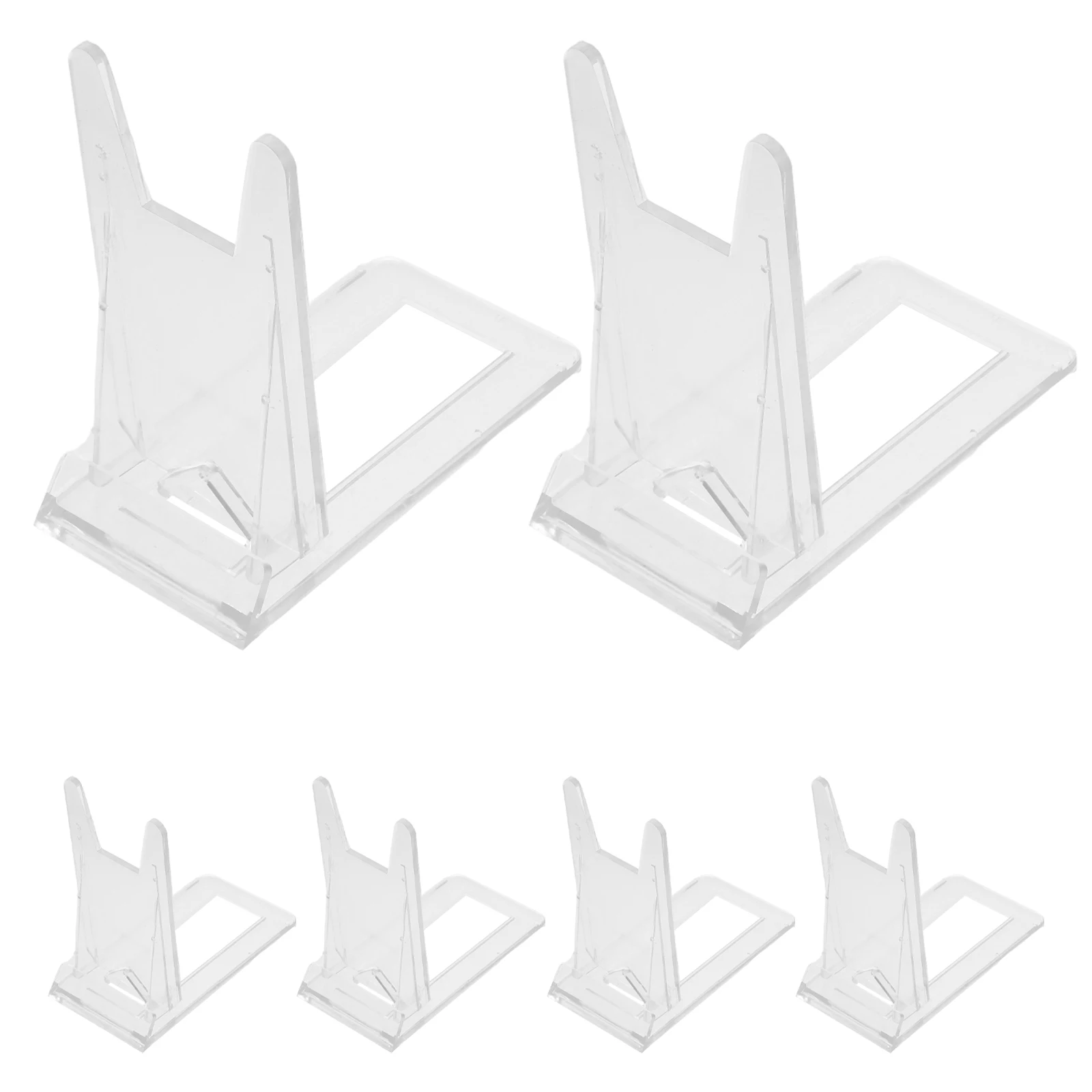 6pcs Display Rack Clear Acrylic Shelf for Collectibles Decorative Plate Holder Pedestal Stand Book Stand Multi
