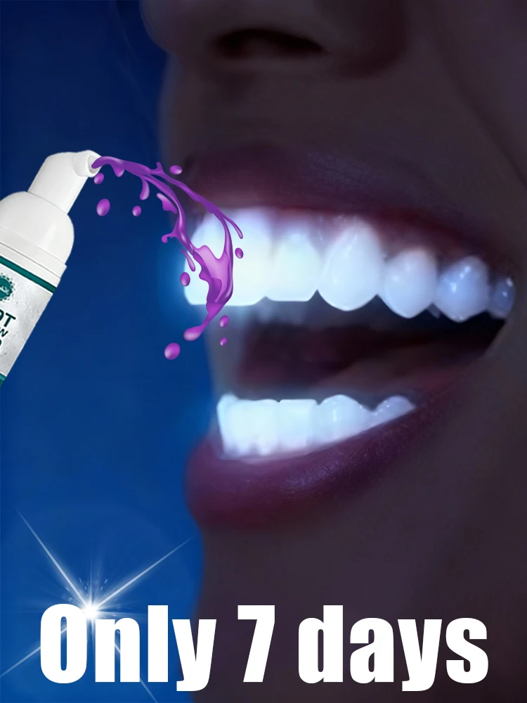 

Фиолетовый мусс для мгновенного отбеливания зубов, зубная паста для очистки зубного камня, без чувствительности, для яркого, белища, улыбки, кариеса Ca