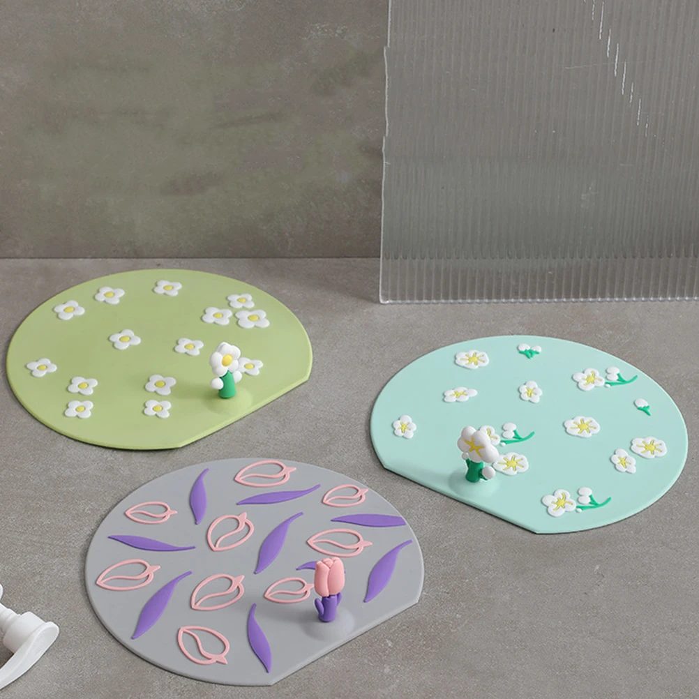 

3pcs Silicone Floor Drain Covers Sink Sewer Stoppers Kitchen Bathroom Drains Anti Odor Easy Install Remove Durability Practical