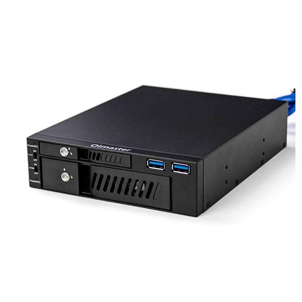 Oimaster MR-6203 Chassis Hard Disk Enclosure Dual-Disc Optical Drive Hard Disk Enclosure for 2.5/3.5 Inch Hard Disk Rack Bracket