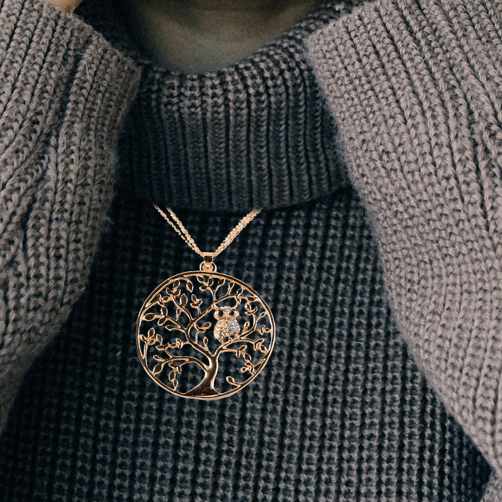 

Owl Necklace Birthday Gift Women Jewelry Animal Sweater Chain Alloy