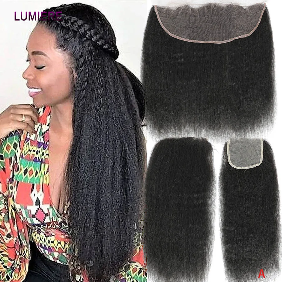 

Невидимая HD прозрачная кружевная фронтальная накладка 13x4, имитирующая кожу, с прямыми волосами Kinky Yaki, только HD кружево, 100% натуральные человеческие волосы, предварительно выщипанные.