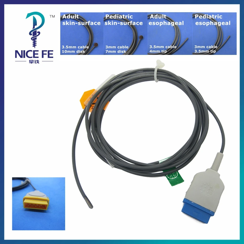 Compatible Temperature probe for GE dash patient monitor Adult Infant Pediatric Skin Surface Esophageal Rectal TEMP Sensor