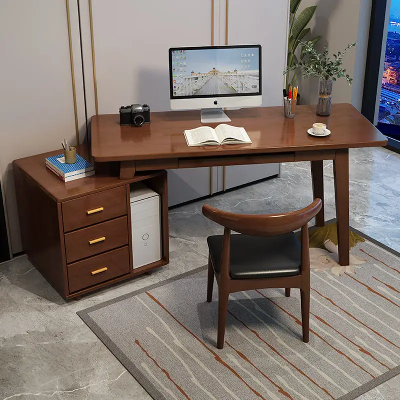 Solid Wood Simple Computer Desk With Drawer & Keyboard Tray | Home Office Writing Table Cabinet Installation