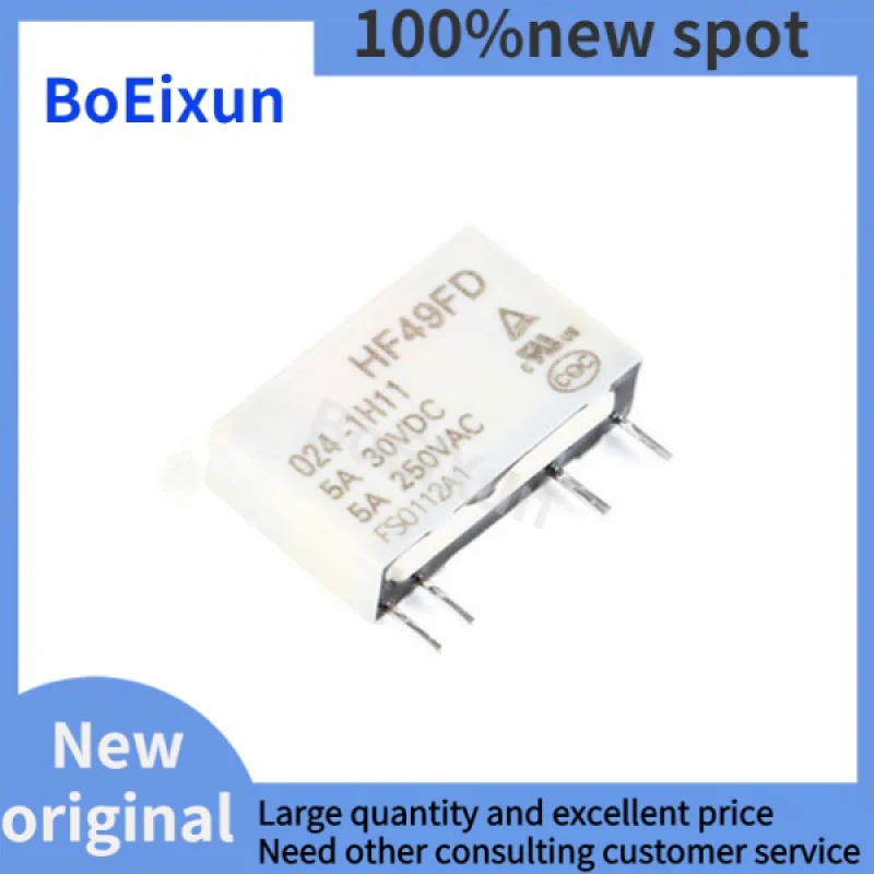 100Pcs Relay DIP4 HF49FD-005-1H11 HF49FD-012-1H11 HF49FD-024-1H11 5V 12V 24V 5A