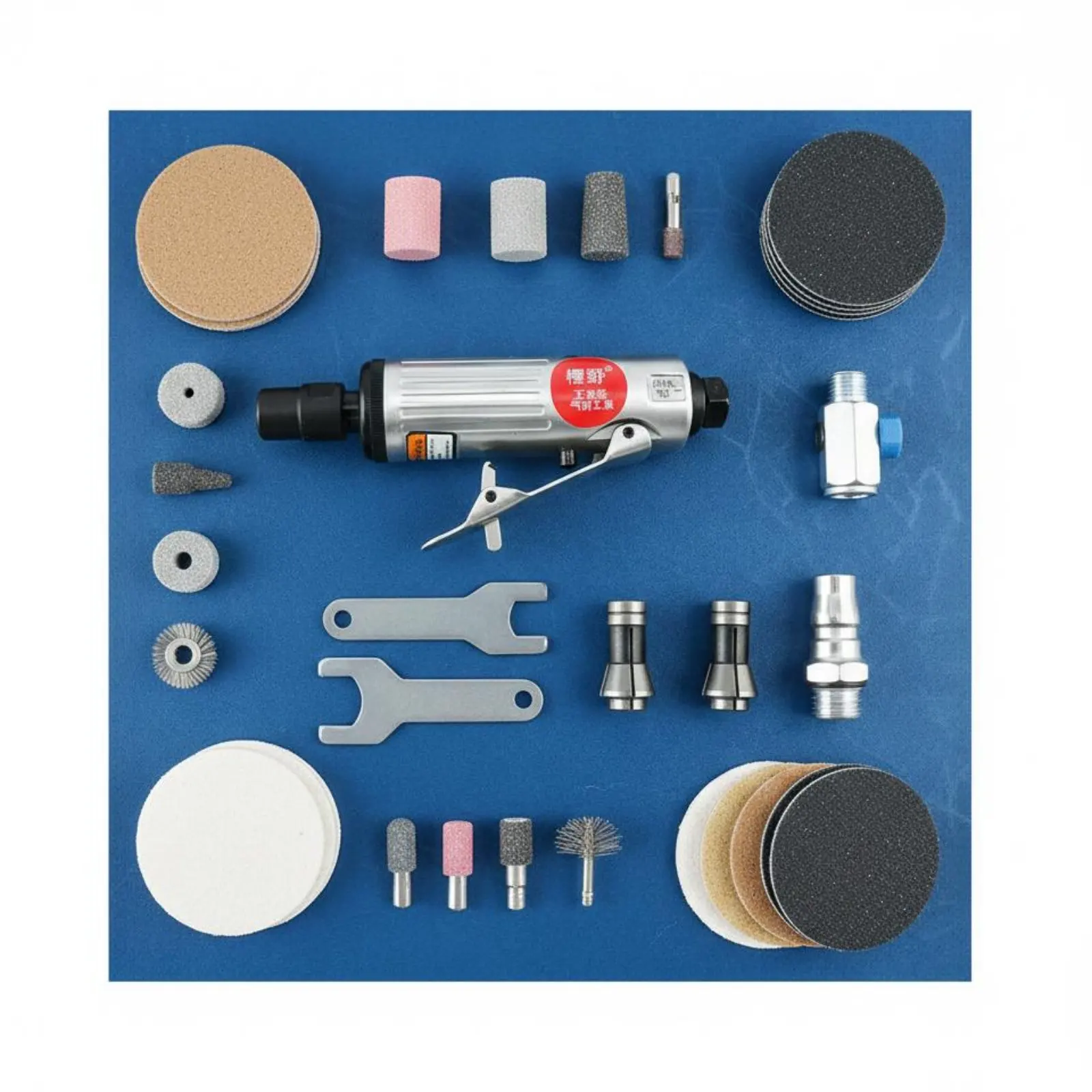 

Air-Powered Die Grinder Kit High Speed 25000 RPM Air Powered Rotary Tool Set Mini Air Grinder Polishing Kit Multi-Functional