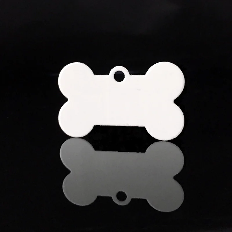 Double-Sided White Aluminum Metal Bone Sublimation Dog and Cat Tag Blanks, In Stocks, Cheap Wholesale, 20Pcs