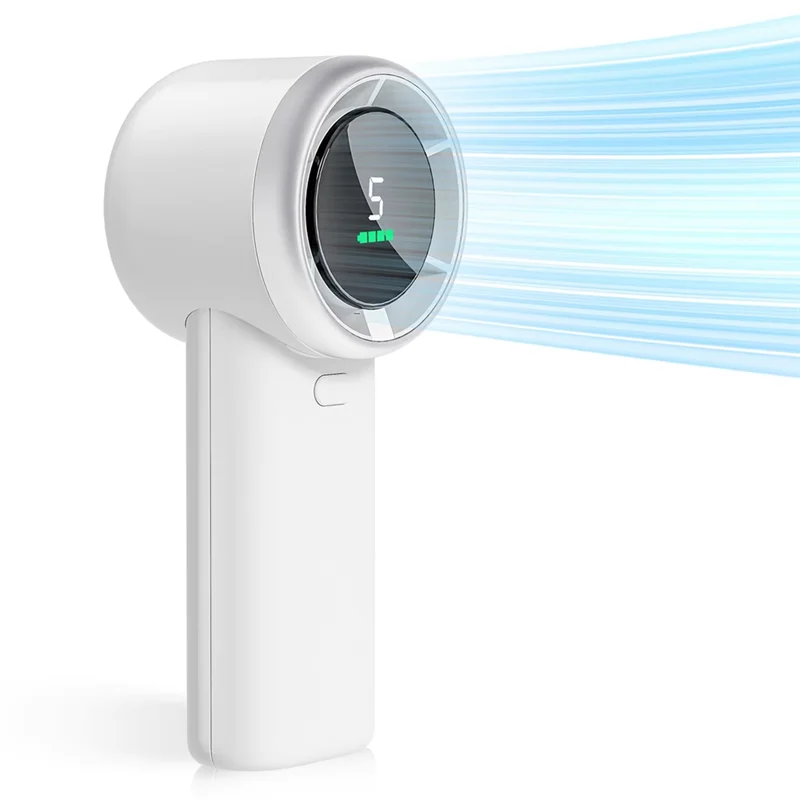 ABVI-Wearable Fan 5-Speed High-Velocity, USB Rechargeable With On-Screen Display, Compact Design For Indoor & Outdoor Use