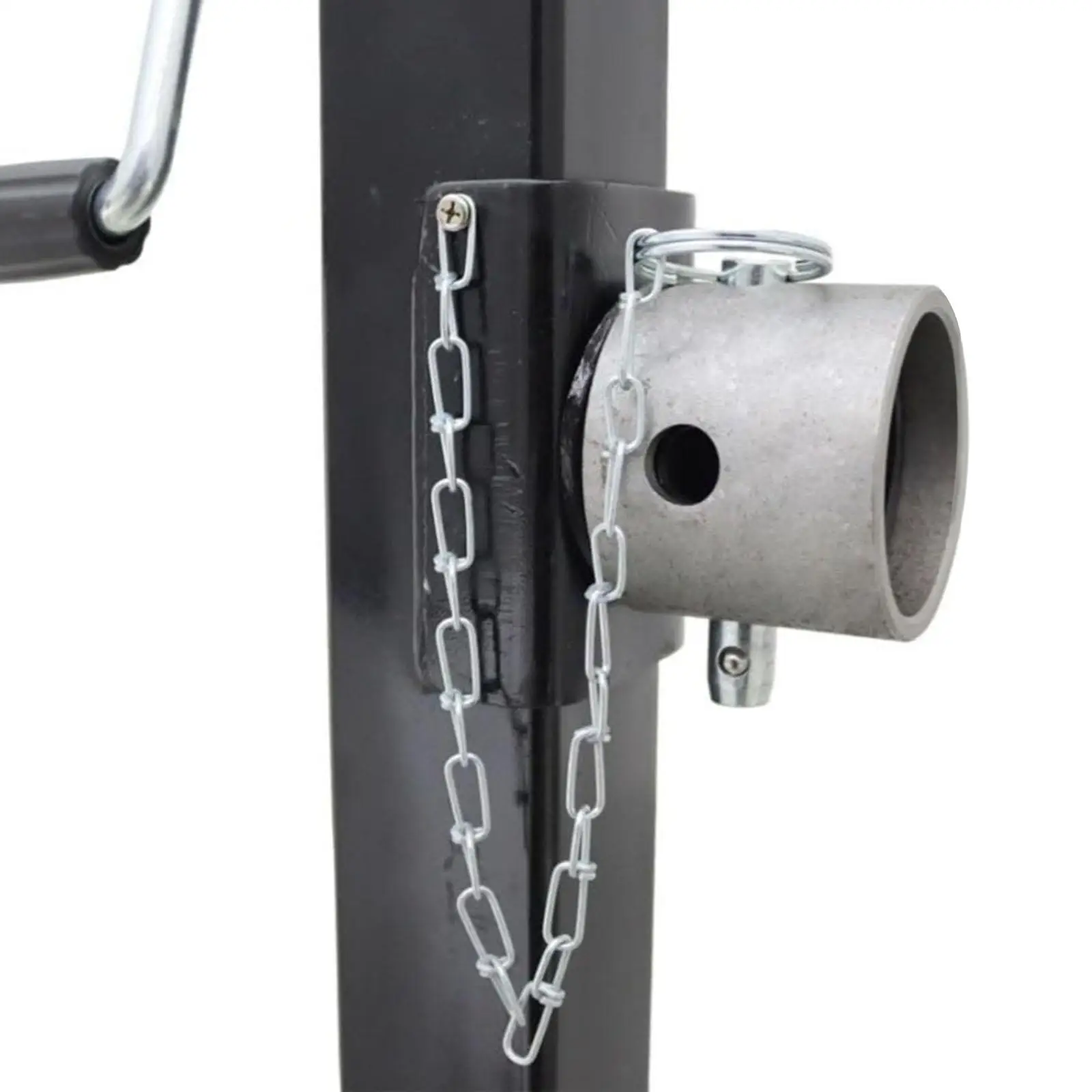 

Universal Swivel Jack Welded Mounting Sleeve Iron Trailer Jack Adapter for Towing RV Replacement
