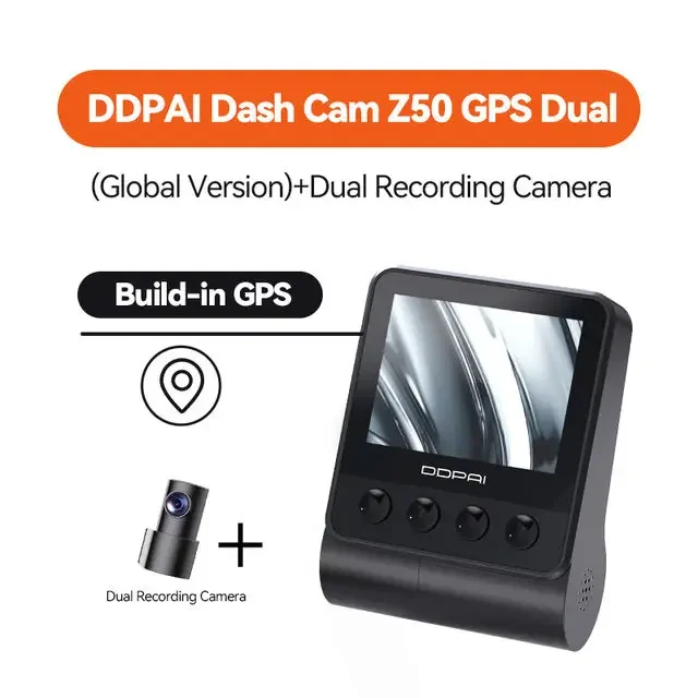 DDPAI Dash Cam Z50 4K 2160P GPS Front And Rear Cam Drive Vehicle Video Recorder Build-in Parking Camera