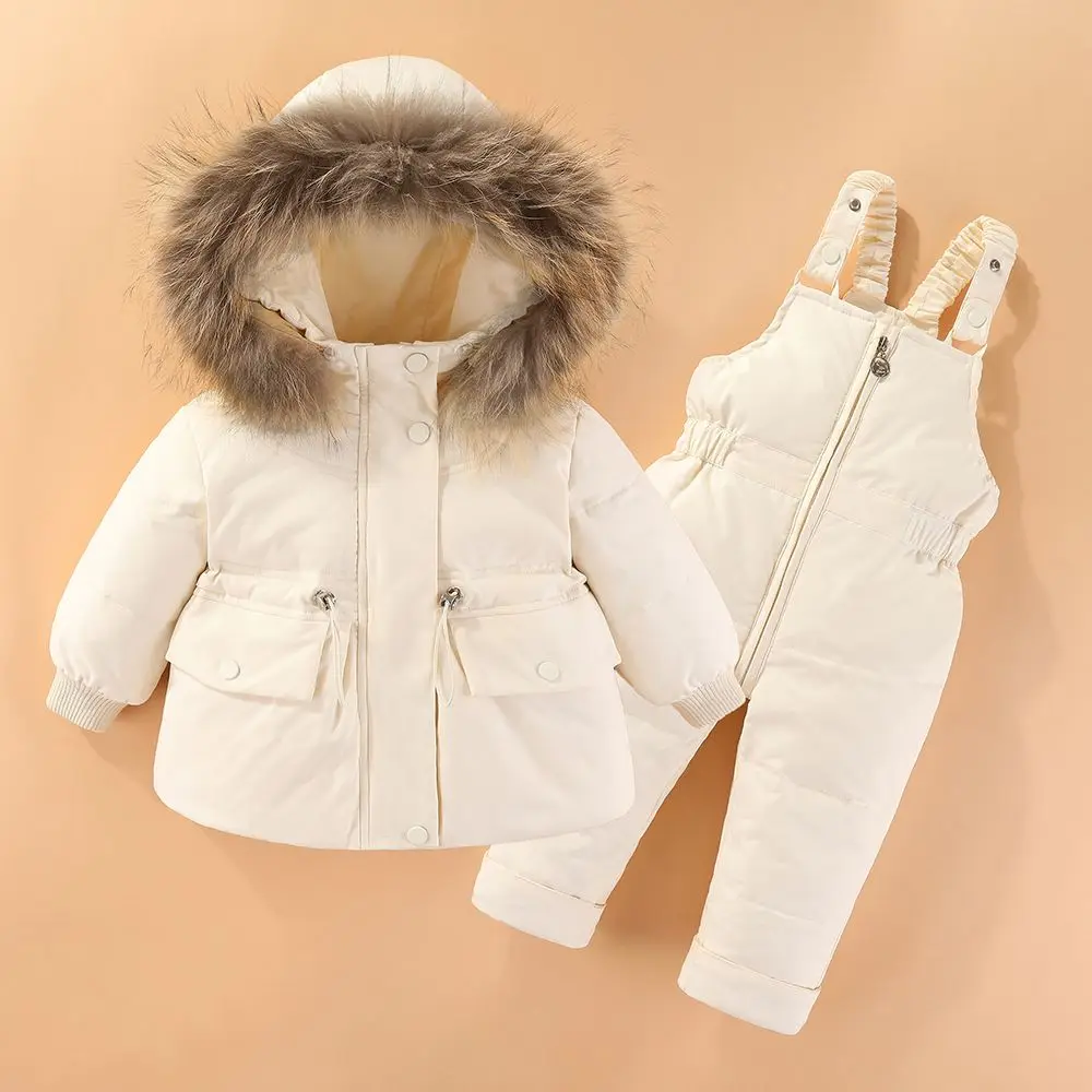 Baby Girls Down Jacket Set Children's Infant Winter Coat Set New Two-piece Boys and Girls 1-2-3 Years Old Cute Warm