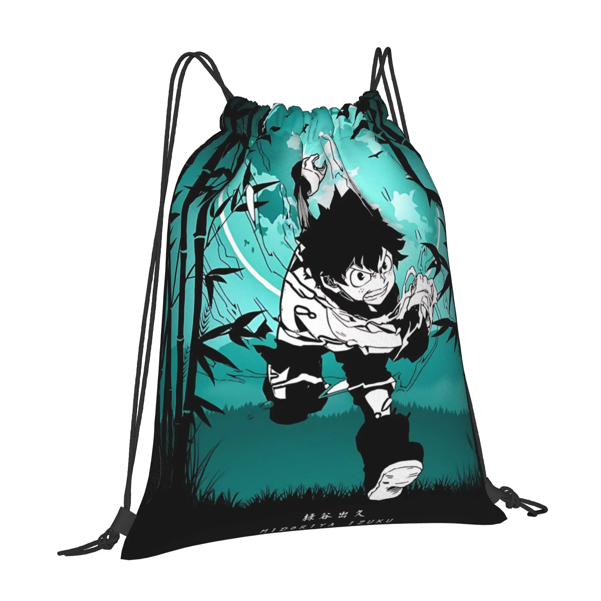 1 pc Deku Izuku Midoriya Anime Lover My Hero Academia Print Drawstring Bags Men Women Storage Backpack Teenager Travel Bag