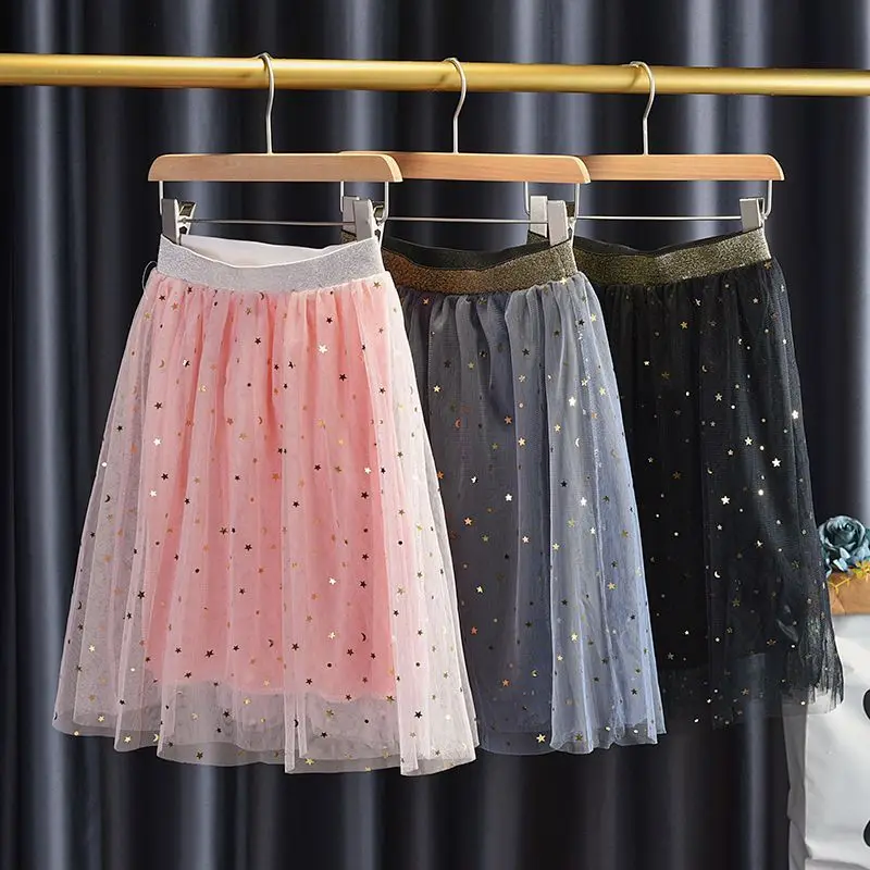 2026 New Summer Mesh Skirt for Girls Toddler Girls' Fairytale Lace Mid Length Tulle Skirt Breathable Party Wear