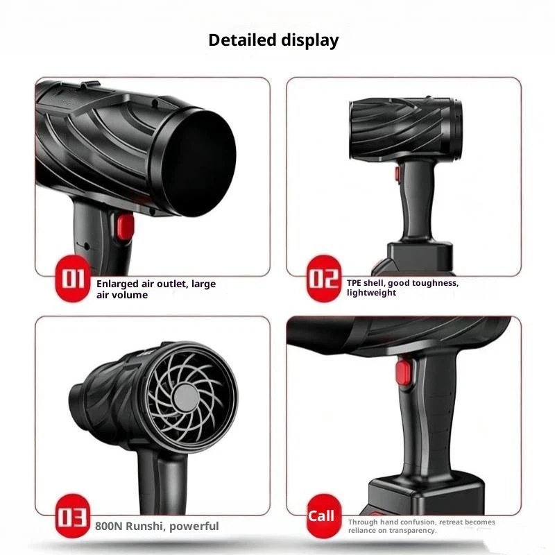 NEW SALE Cordless Handheld Electric Air Blower High Power Long Battery Life Car Detailing Yard Dust Removal Workshop Drying view 2