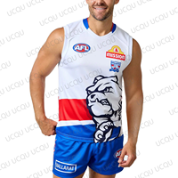 New 2025 AFL Summer Australia Football Western Bulldogs 2025 100 Year Clash Guernsey Oversized Vest For Adult/Kids Tank Top