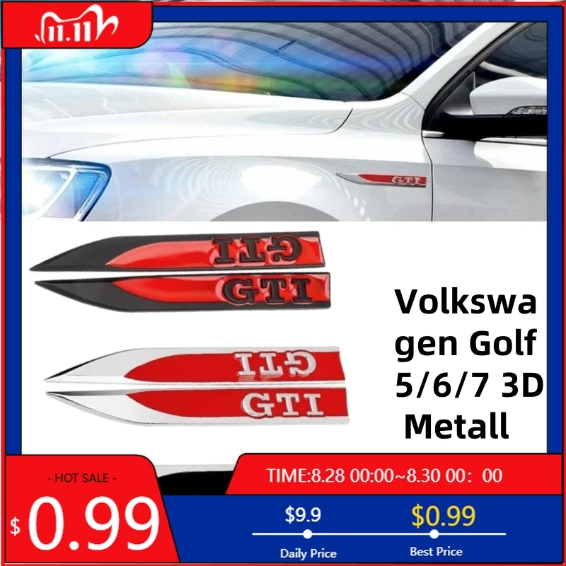 

Колпаки ступиц Volkswagen Golf 5/6/7 MK5 MK6 MK7 GTD GLI 3D Metall-Kotflügel Logo Aufkleber Personalisierte Karosserie Dekoration