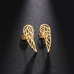 Simple Hollow Wing Stud Earrings 2022 New Stainless Steel Women Earrings Trend Charm Jewelry Accessories
