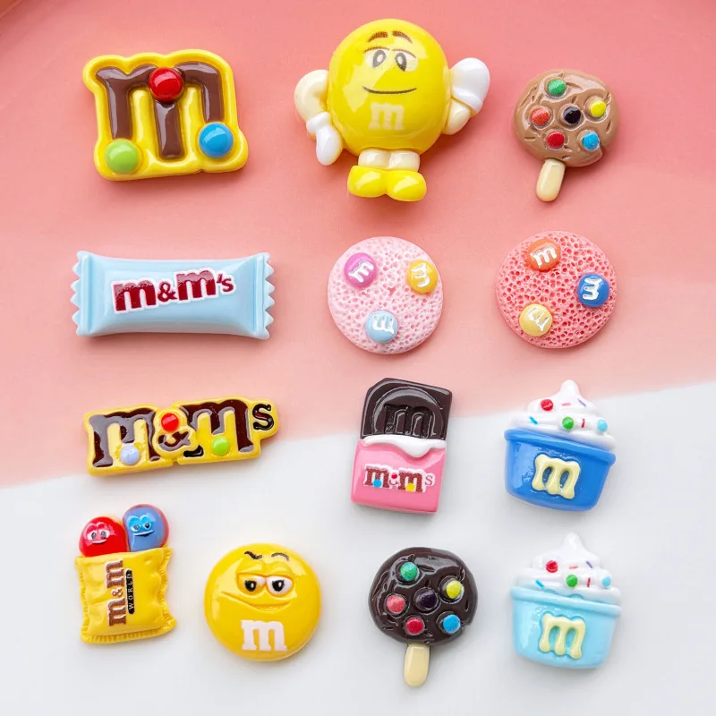 5 Stuks Miniso Anime Kleurrijke Food Cartoon Hars Flakback Cabochons Voor Diy Sieraden Maken Handgemaakte Ambachten Materialen