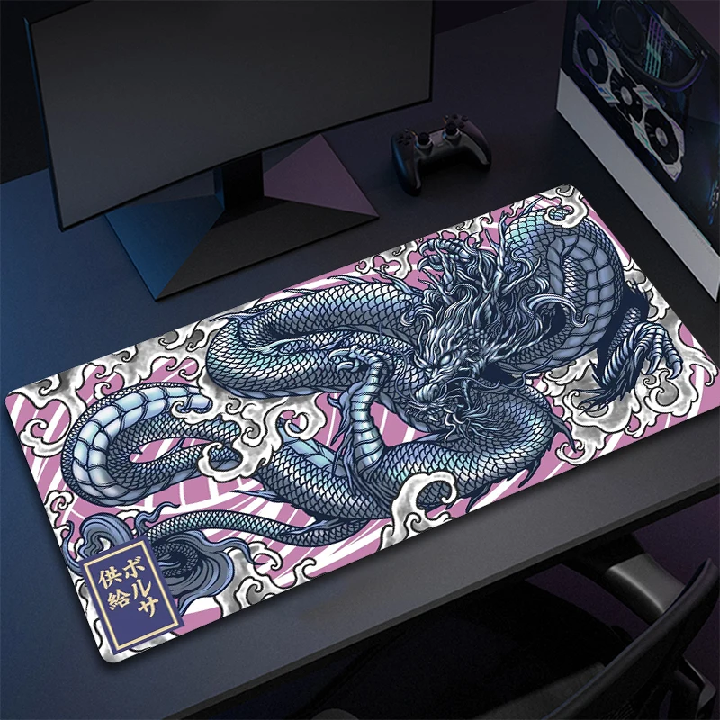 Imagem -02 - Grande Jogo Mouse Pad Dragão Japonês Acessórios para Jogos hd Print Office Computer Keyboard Mousepad Xxl pc Gamer Laptop Desk Mat