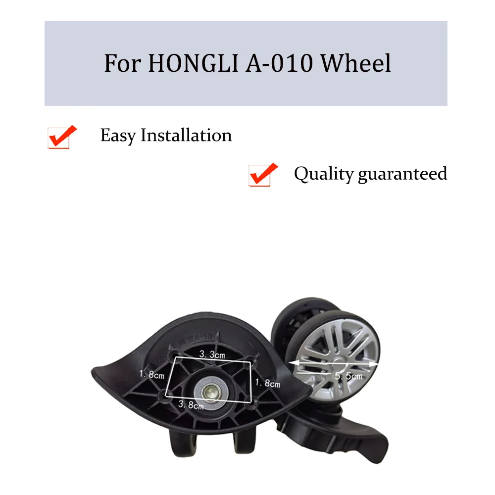 For HONGLI A-010 Universal Wheel Replacement Trolley Case Luggage Pulley Silent Smooth Shock Absorbing Durable Caster Wheels