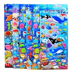 New cartoon animal fruit 3D stickers kawaii DIY stickers refrigerator water cup stickers various 3D stickers