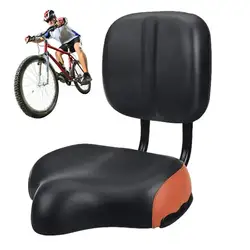 Universal Bike Seat Oversized Comfort Bicycle Saddle Replacement With Backrest Oversize Comfort Saddle Wide Padded Bike Cushion