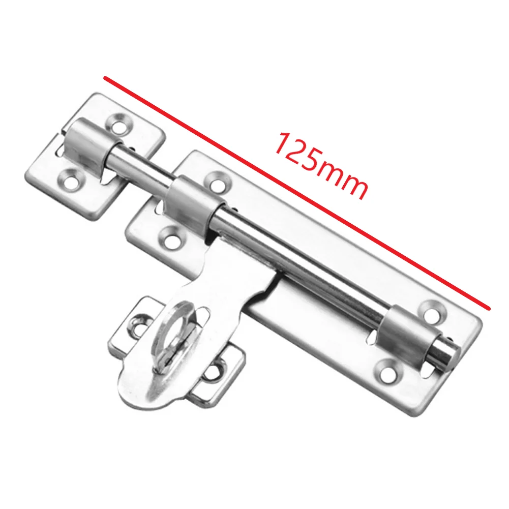 High Quality Door Bolt Latch Lock 1 Pcs 4inch/6inch/8inch Anti-Theft Anti-corrosion Security Silver Stainless Steel