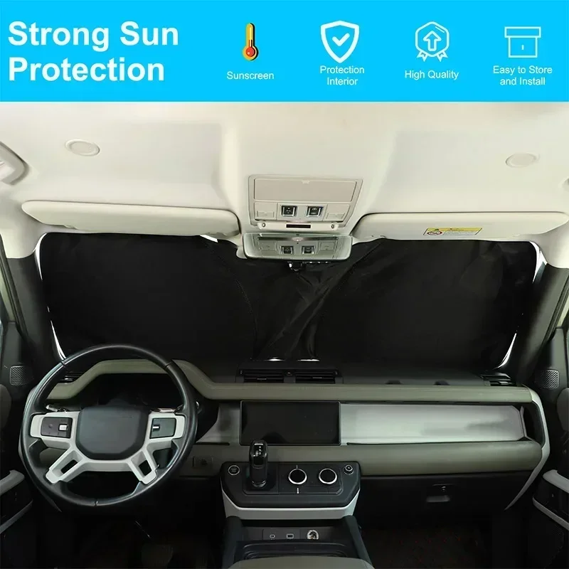 1Pcs Aluminum foil /silver tape For Land Rover Defender 90 110 2004-2025 car front windshield anti-UV sunshade car accessories
