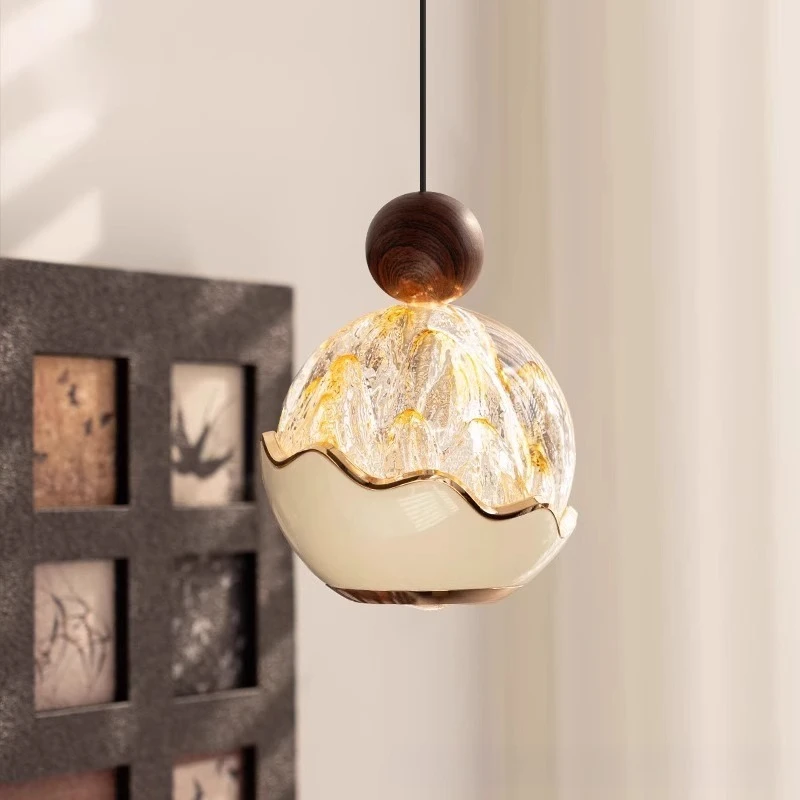 Medieval style bedside small chandelier entrance bedroom light luxury iceberg can be lifted and lowered hand sweep
