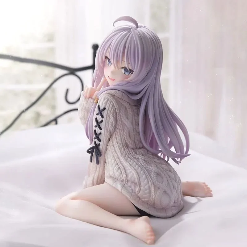 The Journey Of Elaina Anime Figure Knit Dress Witch Elaina Action Figure Pvc Collection 15cm Model Doll Toys For Christmas Gift