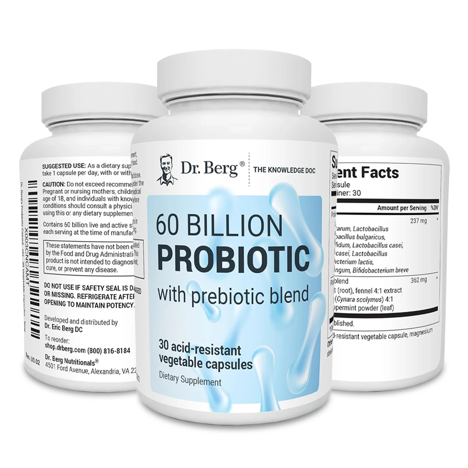 Probiotics 60 Billion - Help with Intestinal Health, Nutrient Digestion, Weight Management, Bloating Relief, Calorie Control