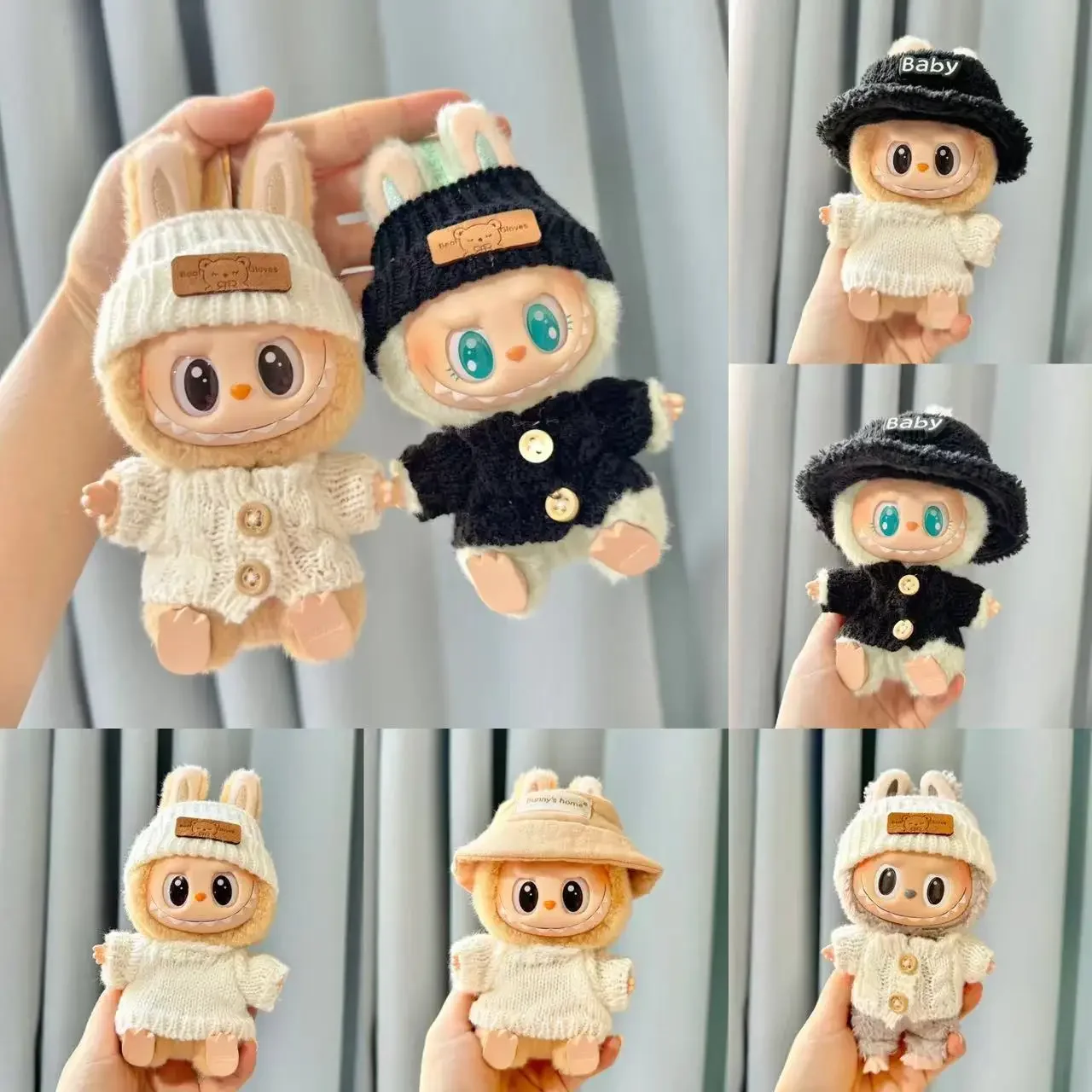 Mini Doll'S Clothes Outfit Accessories For Korea Kpop Exo Labubu Idol V1 V2 sitting party wooden buckle sweater set Clothing