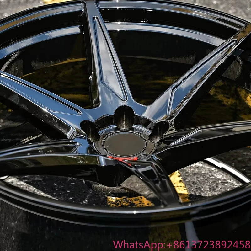 

Luxury 5x114.3 5x130 6 Spokes Deep Concave Forged Aluminum Alloy Rim 5x120 Glossy Black 18 19 20 22 24 26 Inch Wheel Rim