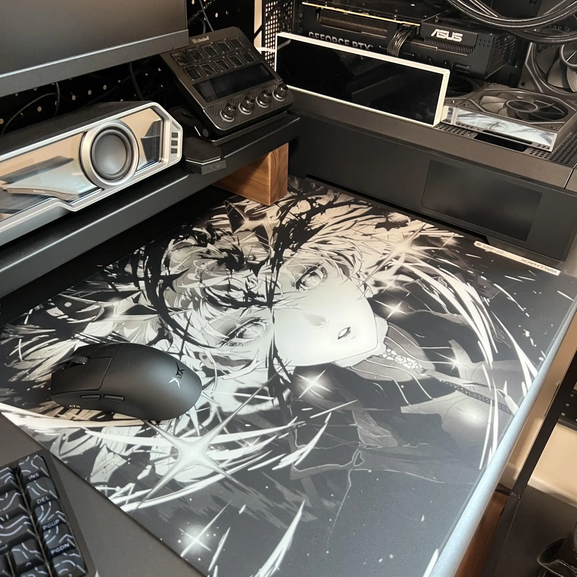 Esports Gaming Anime Cool Photovoltaic Glass Mouse Pad Tempered Upgrade Smooth FPS Game & Office Specific Pc Laptop Desk Mat