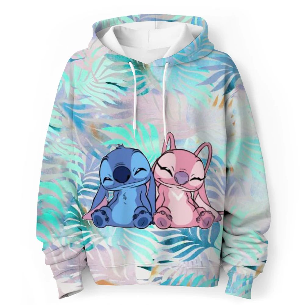 Kawaii Lilo Stitch 4-14 Year Children Anime Sweatshirt Boys Girls Lovely Stitch Hoodies Boys Clothes Print Cartoon Graphic Kids