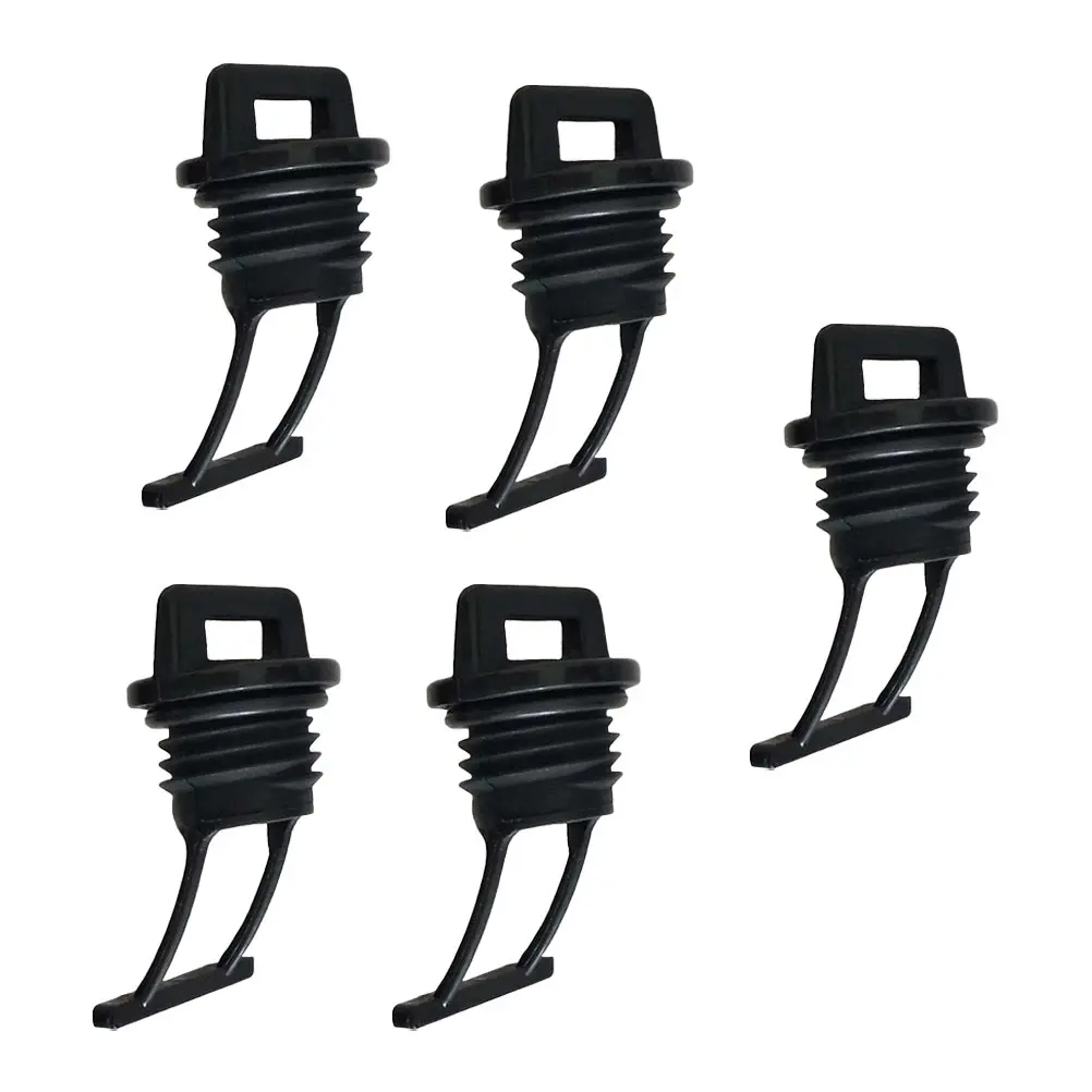 

5pcs Black Nylon Kayak Drain Plugs Stern Boat Scupper Stopper Accessories Rubber Gasket Canoe Waterproof Leak Prevention