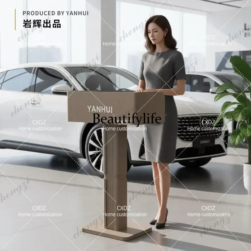 Lecture stand, simple modern shape, personalized design, 4S shop, catering and retail stainless steel reception table