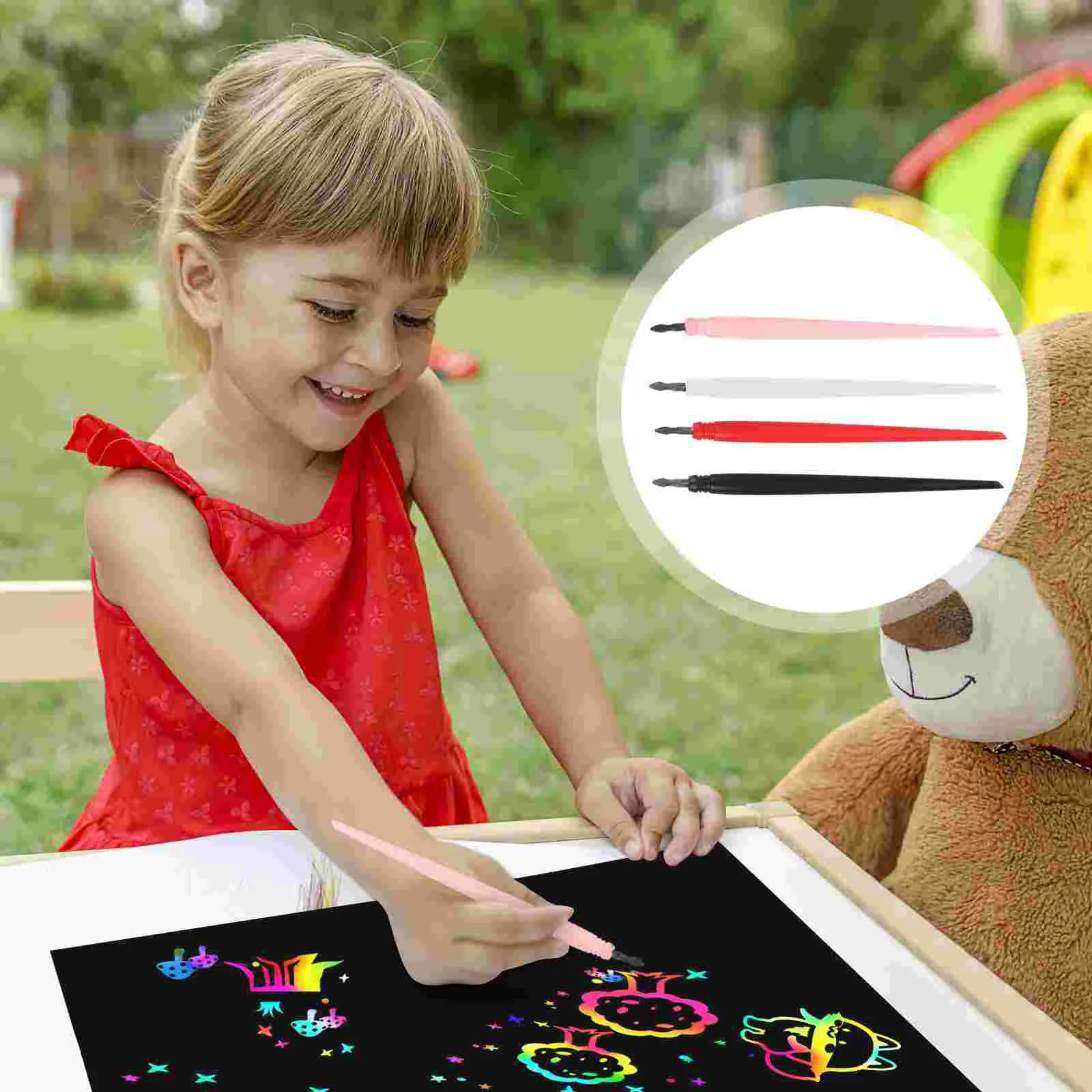 

12 Pcs Scratch Painting Tools Nail Drawing Scratching Supplies Plastic Scraping Pens Child